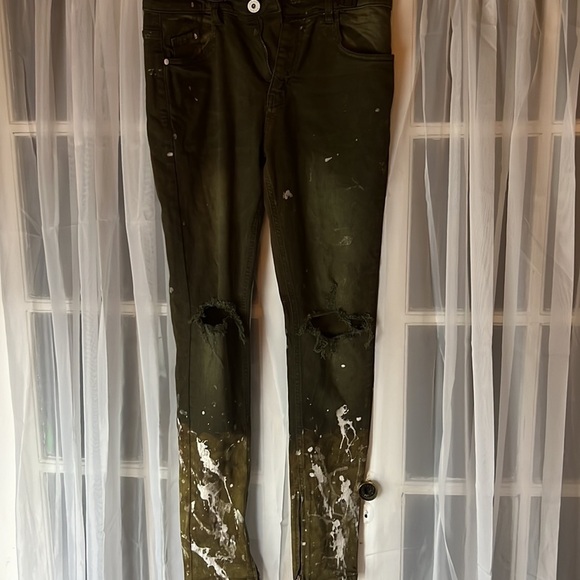 KDNK 114 14 11 Jeans Men’s M32 With Paint Splash Busted Knees - Picture 3 of 10